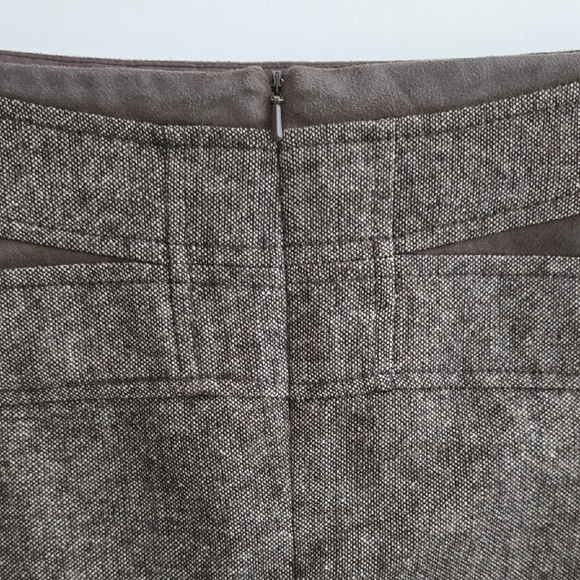 Dalia Collection Women's Brown Tweed Skirt Wool Blend Line Back Zip Size 12 - Picture 4 of 12